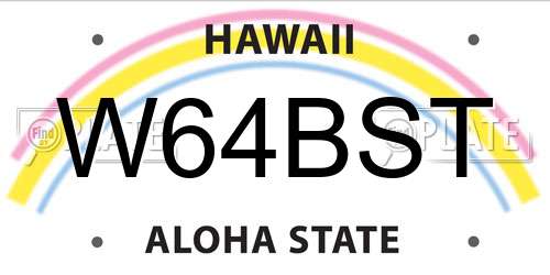 W64BST Hawaii License Plate