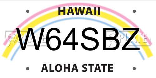 W64SBZ Hawaii License Plate