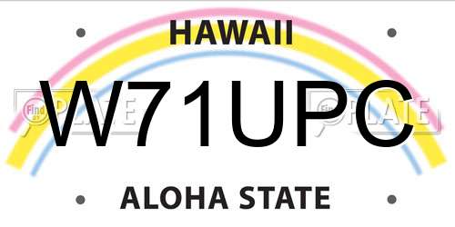 W71UPC Hawaii License Plate