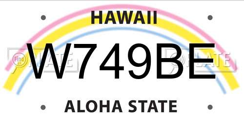W749BE Hawaii License Plate