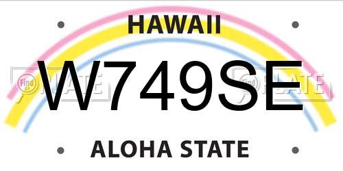 W749SE Hawaii License Plate