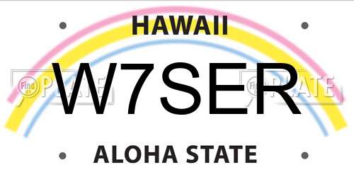 W7SER Hawaii License Plate