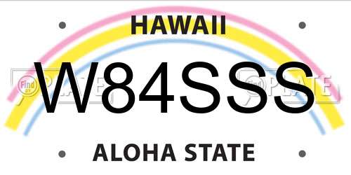 W84SSS Hawaii License Plate