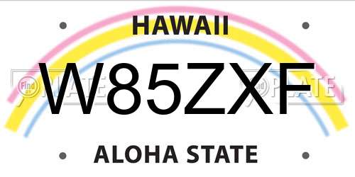 W85ZXF Hawaii License Plate