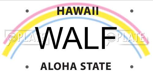 WALF Hawaii License Plate