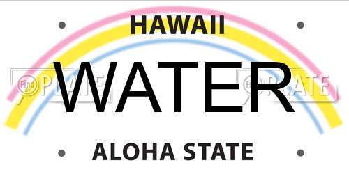 WATER Hawaii License Plate