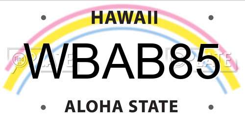 WBAB85 Hawaii License Plate