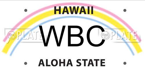 WBC Hawaii License Plate