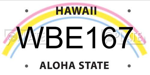 WBE167 Hawaii License Plate