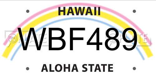 WBF489 Hawaii License Plate