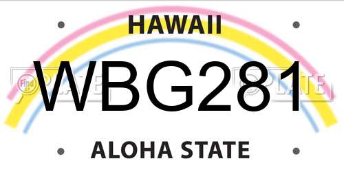 WBG281 Hawaii License Plate