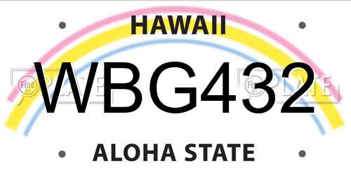 WBG432 Hawaii License Plate
