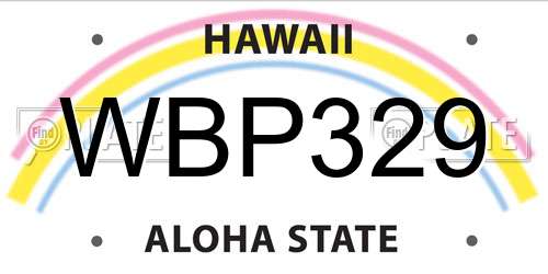 WBP329 Hawaii License Plate