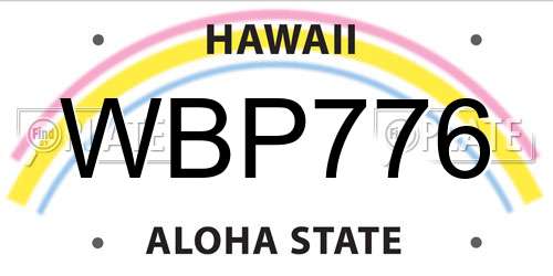 WBP776 Hawaii License Plate