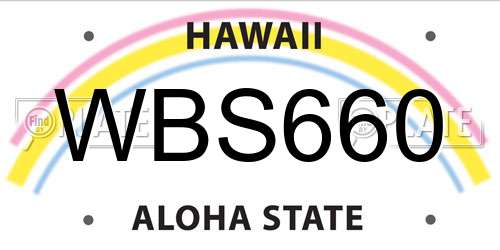 WBS660 Hawaii License Plate