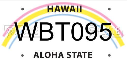 WBT095 Hawaii License Plate