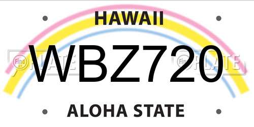 WBZ720 Hawaii License Plate