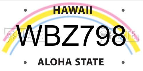 WBZ798 Hawaii License Plate