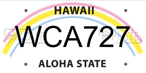 WCA727 Hawaii License Plate