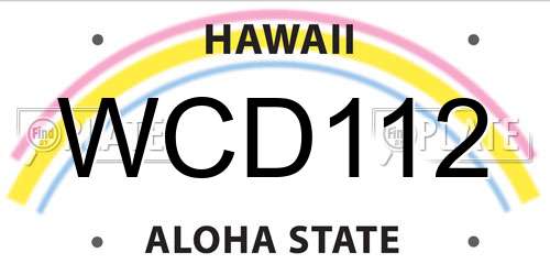 WCD112 Hawaii License Plate