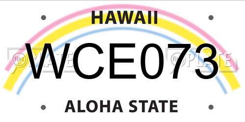 WCE073 Hawaii License Plate