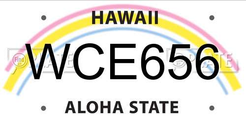 WCE656 Hawaii License Plate