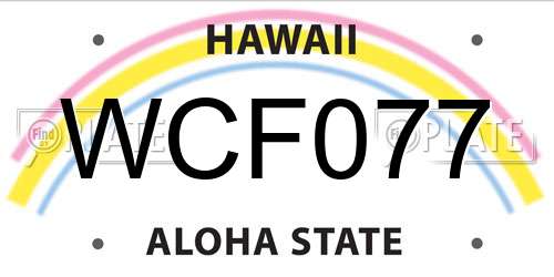 WCF077 Hawaii License Plate