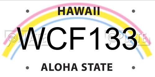 WCF133 Hawaii License Plate