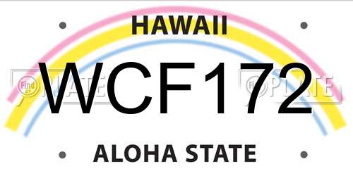 WCF172 Hawaii License Plate
