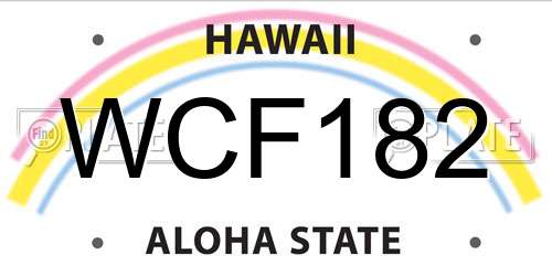 WCF182 Hawaii License Plate