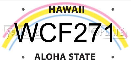 WCF271 Hawaii License Plate