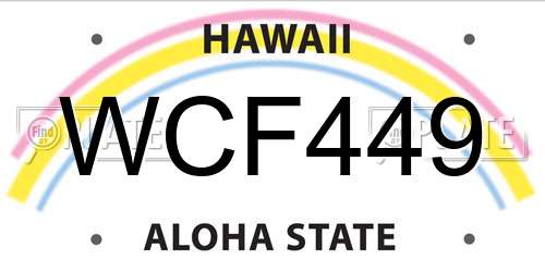 WCF449 Hawaii License Plate