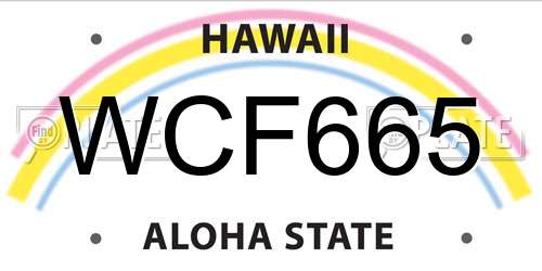 WCF665 Hawaii License Plate