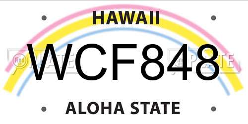 WCF848 Hawaii License Plate