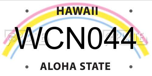 WCN044 Hawaii License Plate