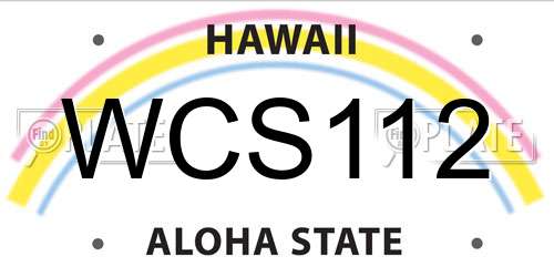 WCS112 Hawaii License Plate