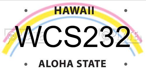 WCS232 Hawaii License Plate