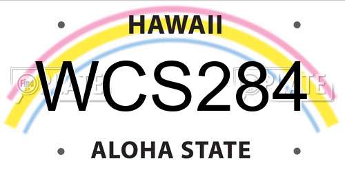 WCS284 Hawaii License Plate