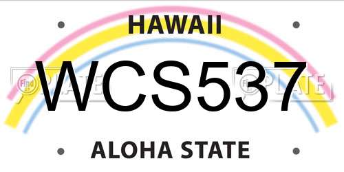 WCS537 Hawaii License Plate