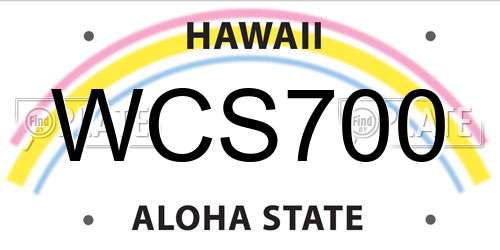 WCS700 Hawaii License Plate