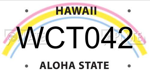 WCT042 Hawaii License Plate