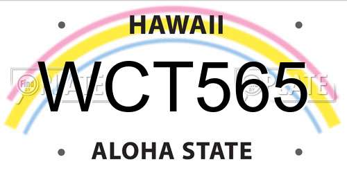 WCT565 Hawaii License Plate