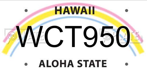 WCT950 Hawaii License Plate