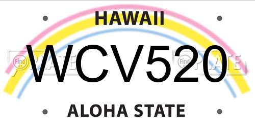 WCV520 Hawaii License Plate