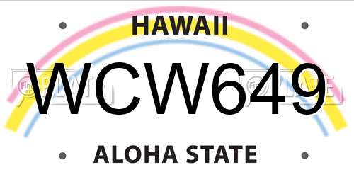 WCW649 Hawaii License Plate