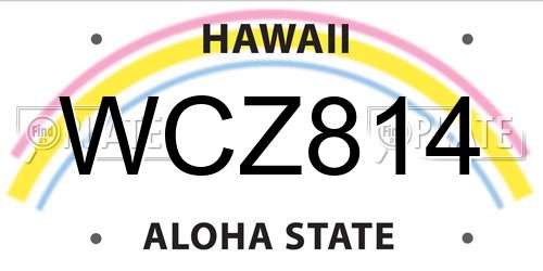 WCZ814 Hawaii License Plate