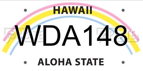 WDA148 Hawaii License Plate