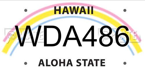 WDA486 Hawaii License Plate