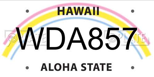 WDA857 Hawaii License Plate