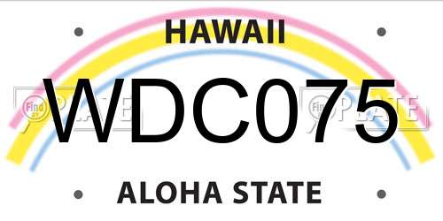 WDC075 Hawaii License Plate
